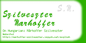 szilveszter marhoffer business card