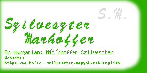 szilveszter marhoffer business card